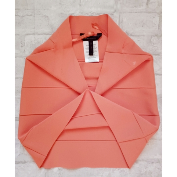 BCBGMaxAzria Simone Power Bandage Mini Skirt - Neon Orange - Picture 5 of 10
